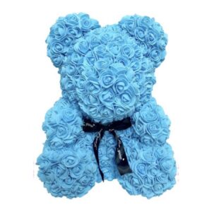 Rozen teddybeer 25cm Blauw -rozenbeer